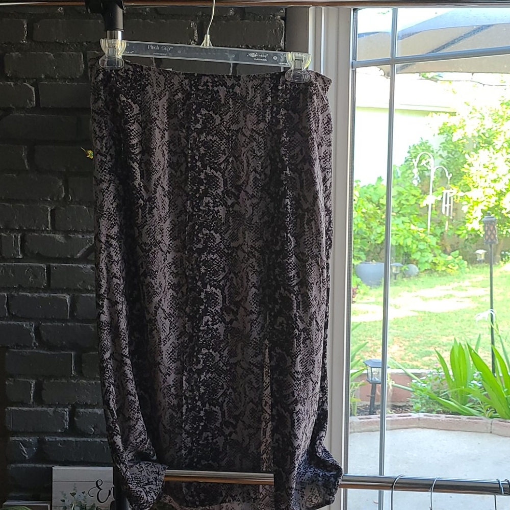 Snake print midi skirt
